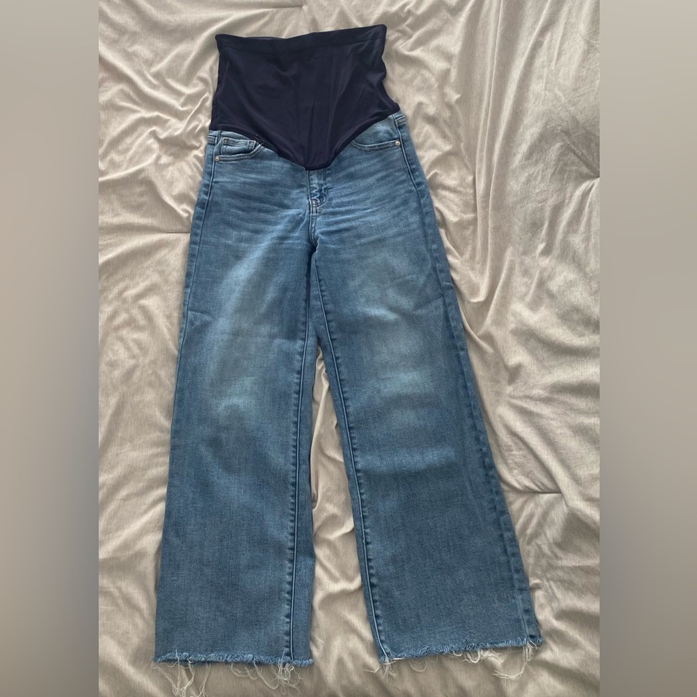 Pink blush maternity jeans